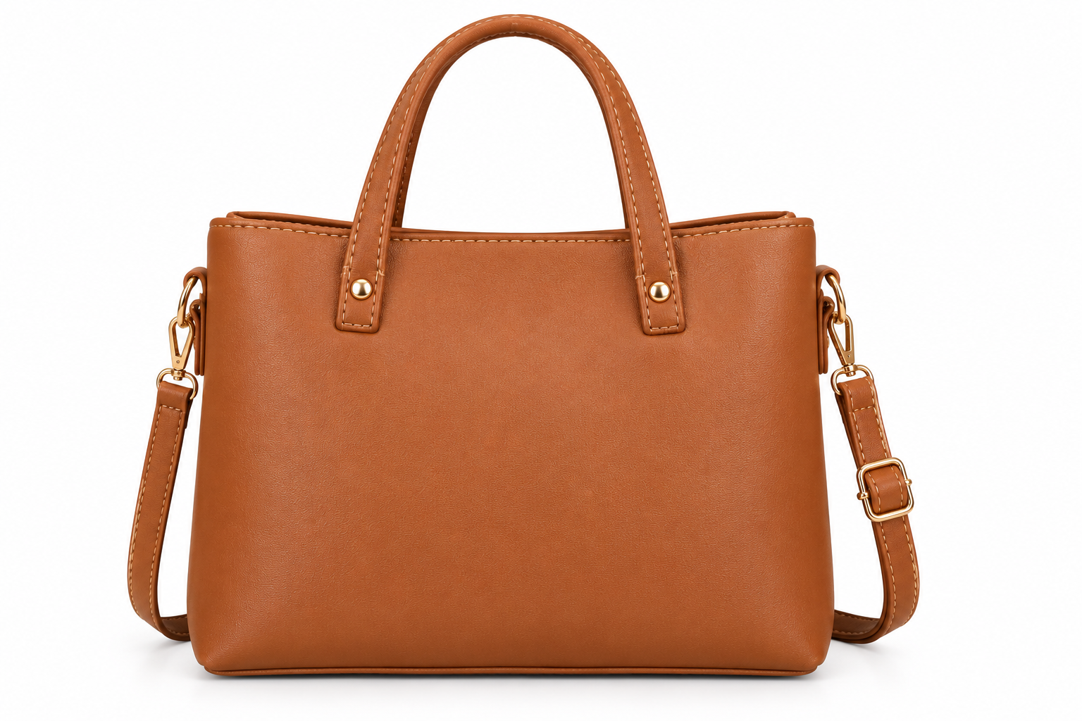 Elegant Tan Women's Handbag with Hijab Girl Printed Design