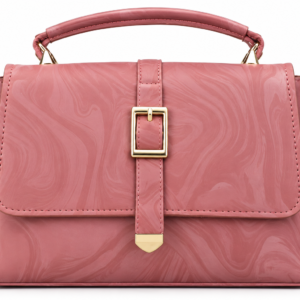 Stylish Dusty Pink Women’s Handbag with Gold Buckle