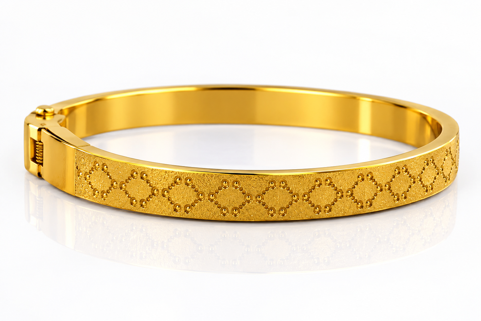 Stainless Steel Designer Bangle – Textured Pattern