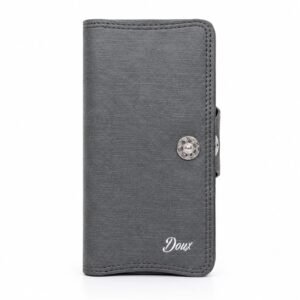 Men’s Premium Grey Long Wallet with Button Closure