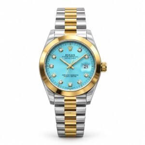 Men’s Two-Tone Gold & Silver Green Dial Wrist Watch