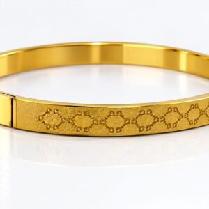 Stainless Steel Designer Bangle – Textured Pattern
