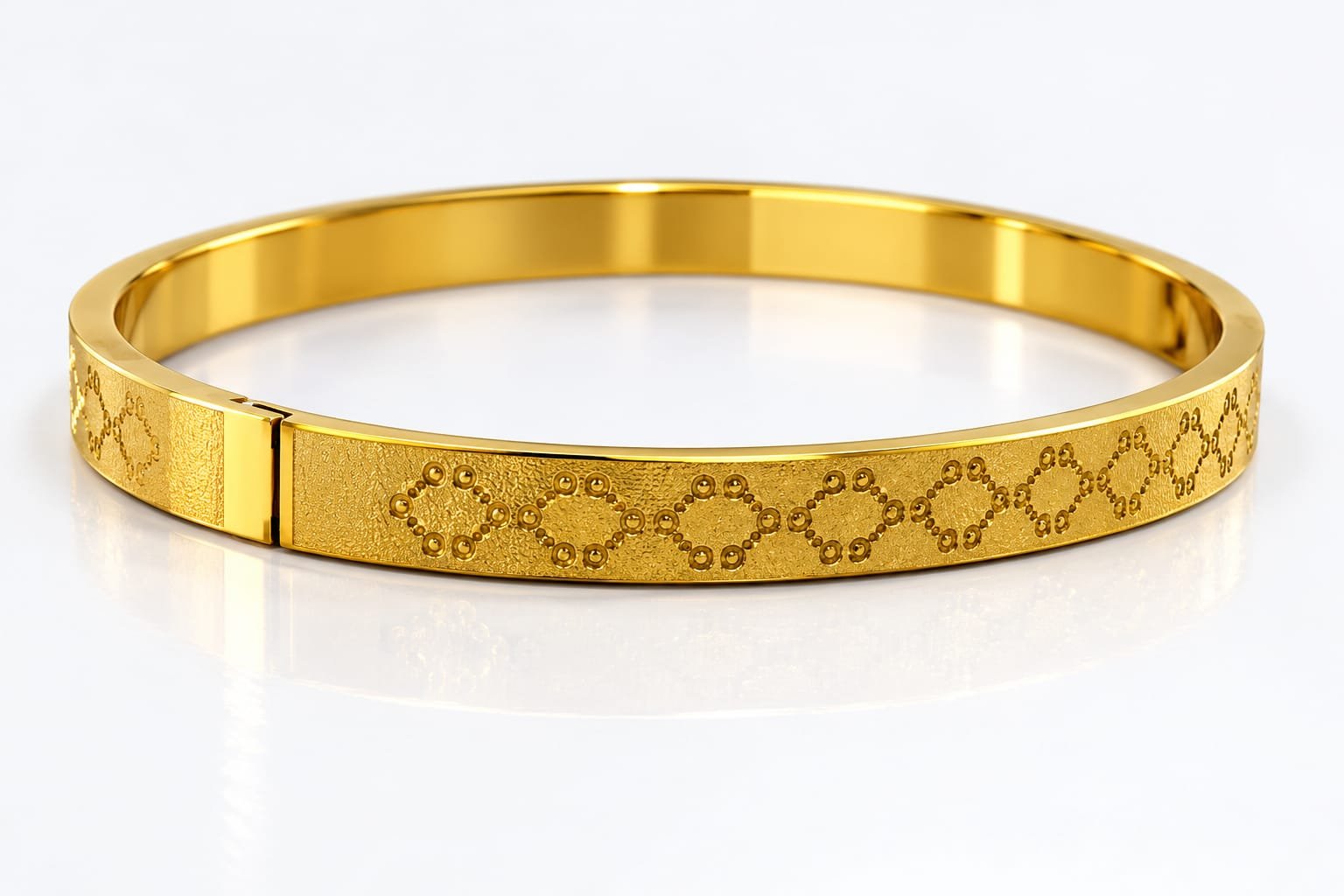 Stainless Steel Designer Bangle – Textured Pattern